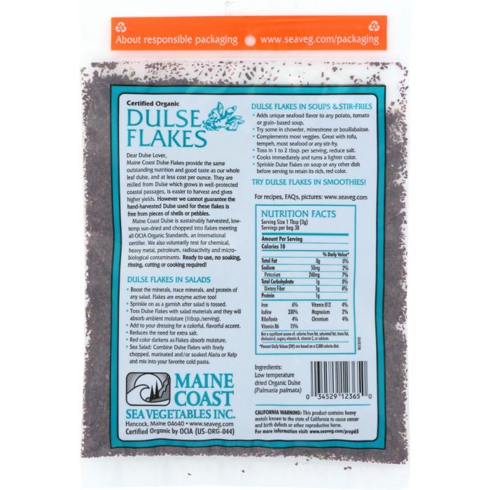 MAINE COAST SEA VEGETABLES: Dulse Flakes, 4 oz