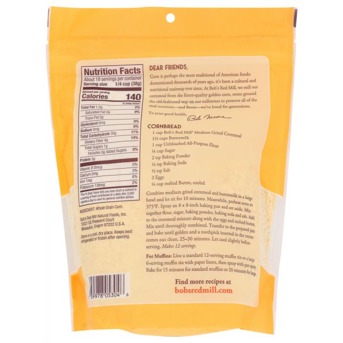 BOB'S RED MILL: Medium Grind Cornmeal, 24 oz