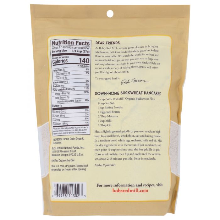 BOB'S RED MILL: Organic Buckwheat Flour, 22 oz