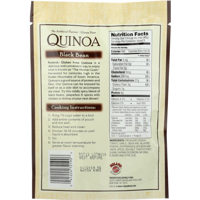 ROLAND: Quinoa Gluten Free Black Bean, 5.46 oz