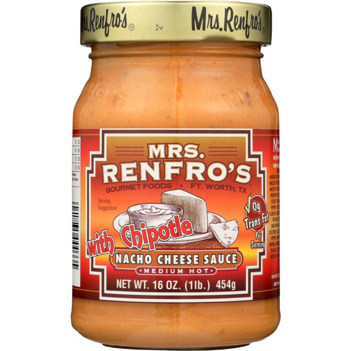 MRS. RENFRO'S: Medium Hot With Chipotle Nacho Cheese Sauce, 16 oz