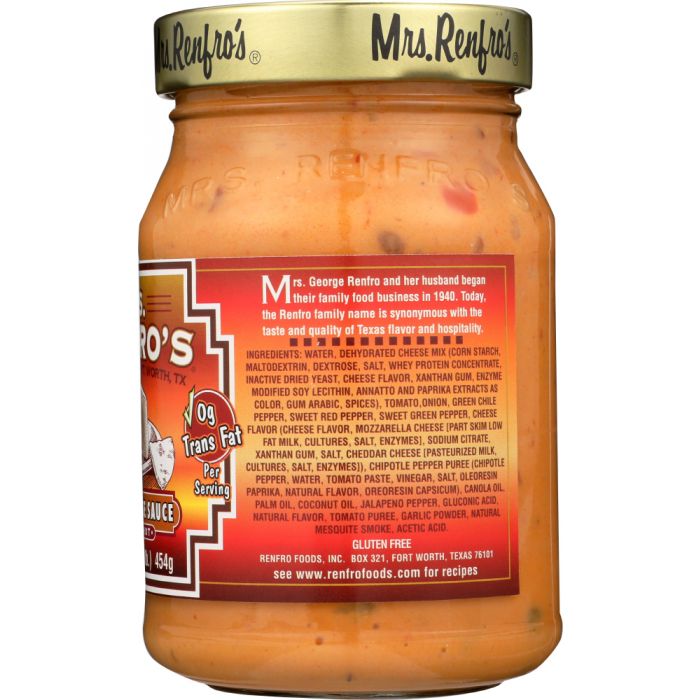 MRS. RENFRO'S: Medium Hot With Chipotle Nacho Cheese Sauce, 16 oz