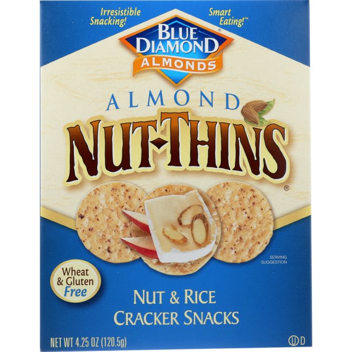 BLUE DIAMOND: Almond Nut-Thins Nut & Rice Cracker Snacks, 4.25 oz