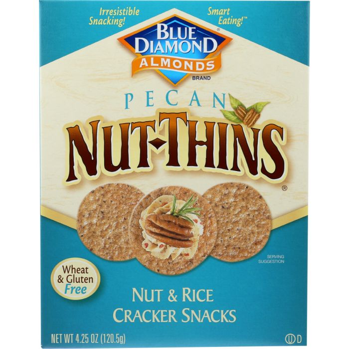 BLUE DIAMOND: Pecan Nut-Thins Nut & Rice Cracker Snacks, 4.25 oz