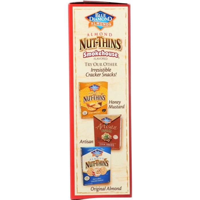 BLUE DIAMOND: Natural Almond Nut-Thins Cracker Snacks Smokehouse, 4.25 oz