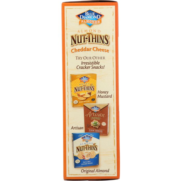 BLUE DIAMOND: Almond Nut-Thins Cracker Snacks Cheddar Cheese, 4.25 oz