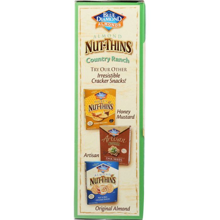 BLUE DIAMOND: Almond Nut-Thins Nut And Rice Cracker Snacks Country Ranch, 4.25 oz