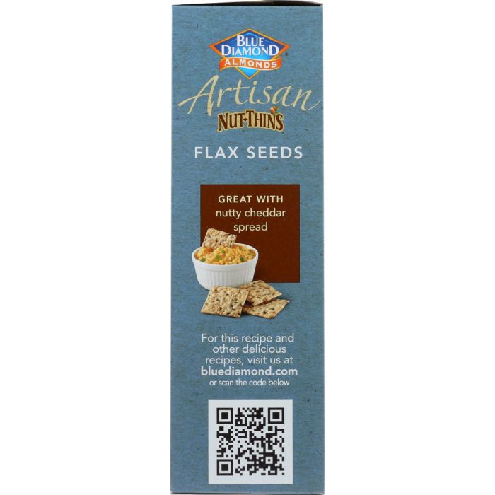 BLUE DIAMOND: Nut Thins Artisan With Almonds & Flax, Wheat & Gluten Free, 4.25 oz