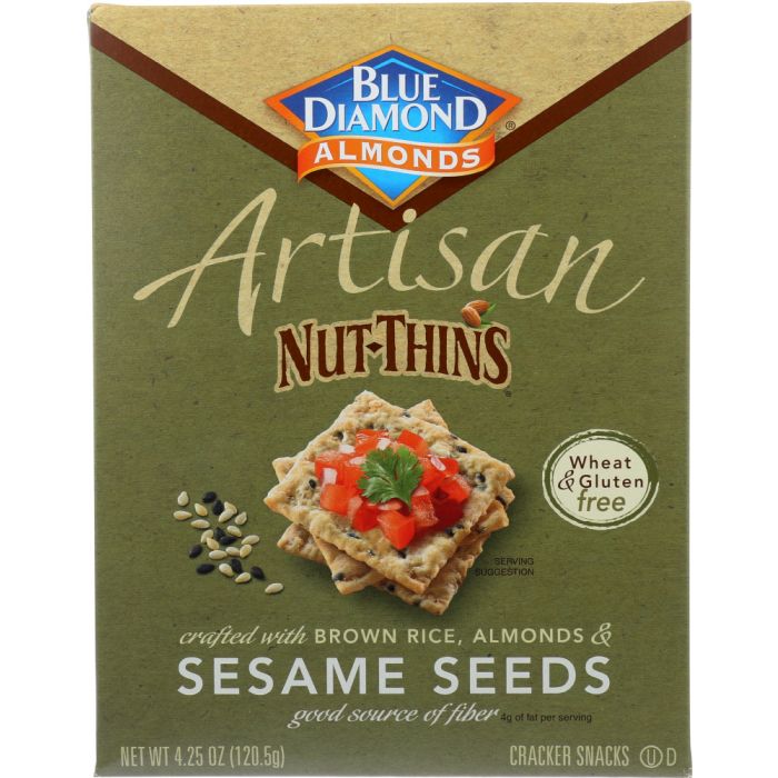 BLUE DIAMOND: Nut Thins Artisan With Almonds & Sesame Seeds, Wheat & Gluten Free, 4.25 oz