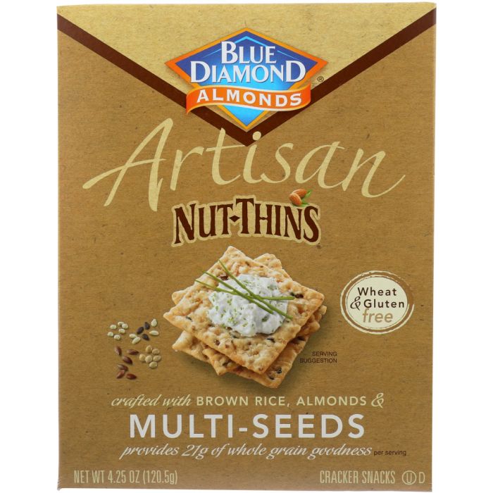 BLUE DIAMOND: Nut Thins Artisan With Almonds & Multiseeds, Wheat & Gluten Free, 4.25 oz