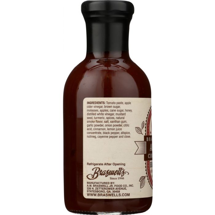 BRASWELL: Sauce Apple Cinnamon BBQ, 13.5 oz