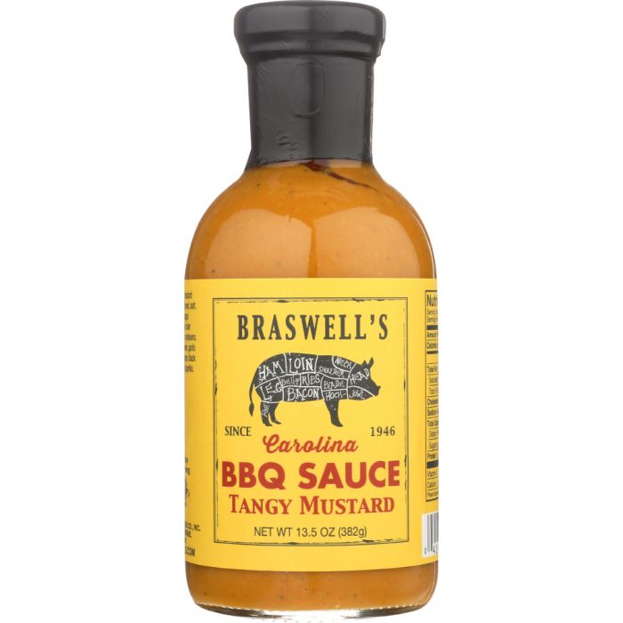 BRASWELL: Sauce BBQ Tangy Mustard, 13.5 oz