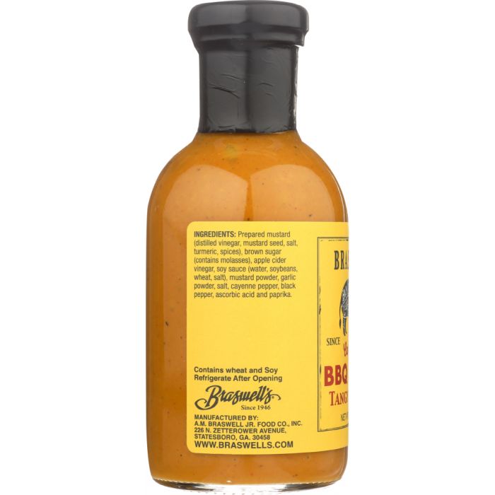 BRASWELL: Sauce BBQ Tangy Mustard, 13.5 oz