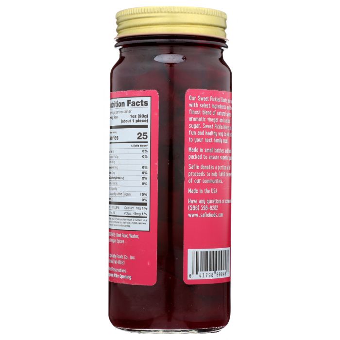 SAFIE: Sweet Pickled Beets, 16 oz