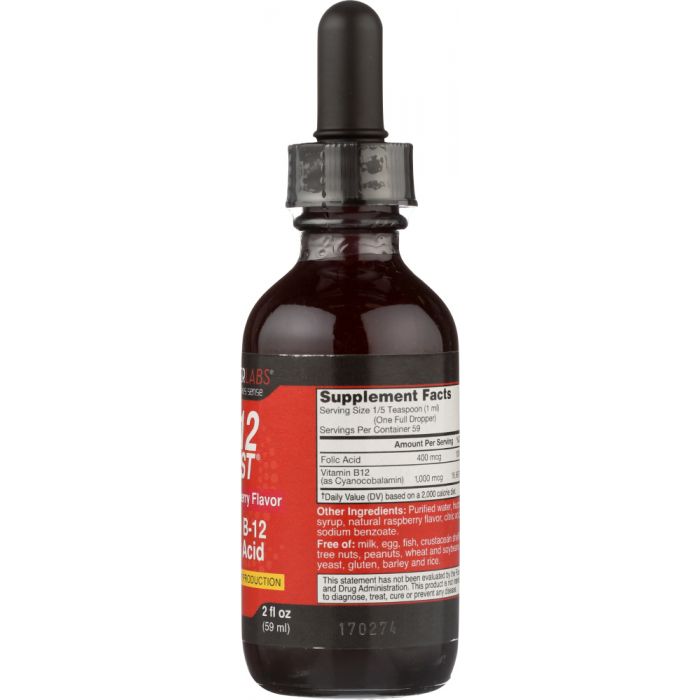 BRICKER LABS: Blast B12 Vitamin B12 and Folic Acid, 2 oz