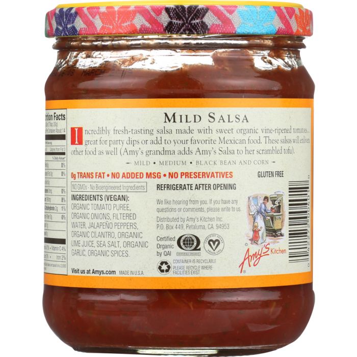 AMY'S: Salsa Mild, 14.7 oz