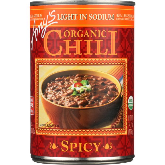 AMYS: Chili Lite Sodium Spicy Gluten Free, 14.7 oz