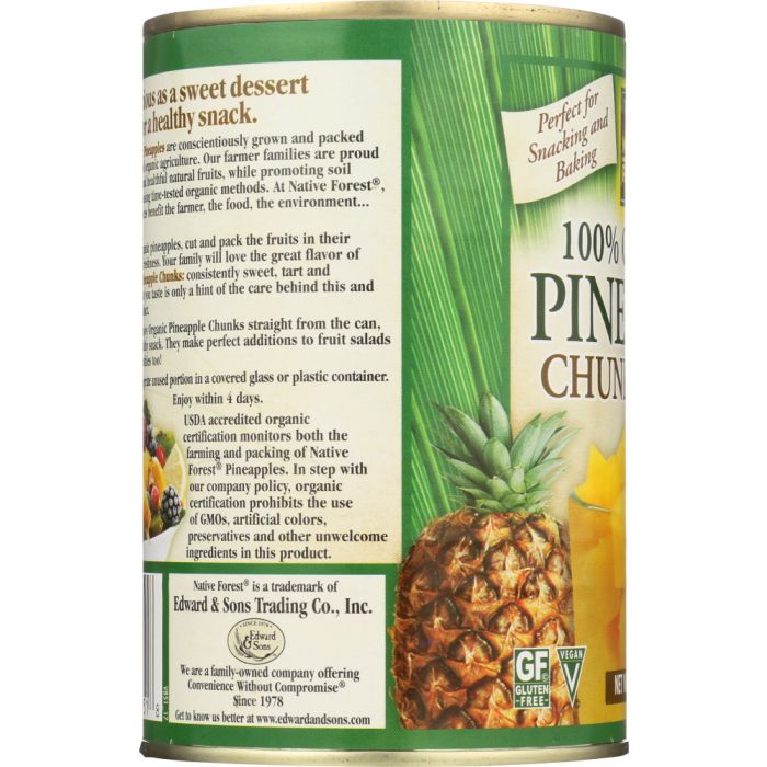 NATIVE FOREST: Organic Pineapple Chunks, 14 oz