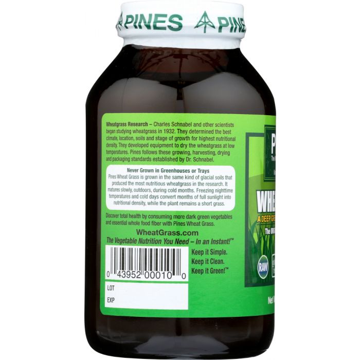 PINES WHEAT GRASS: Organic Wheat Grass Powder, 10 oz