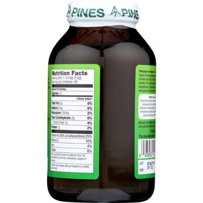 PINES WHEAT GRASS: Organic Wheat Grass Powder, 10 oz