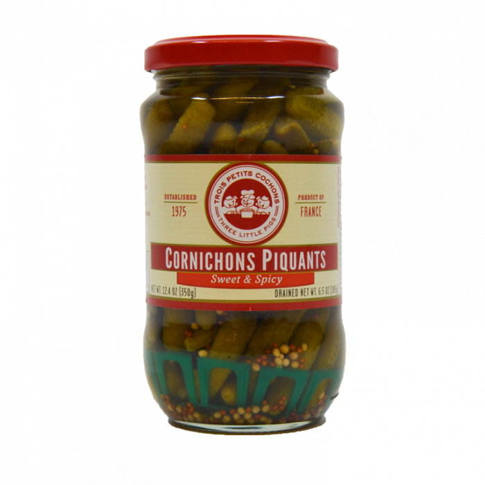 LES TRIOS PETITS: Gherkins Sweet and Spicy Baby, 12.4 oz