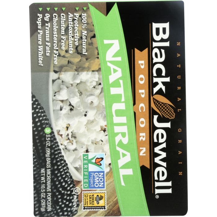 BLACK JEWELL: Microwave Popcorn Natural 3 Bags, 10.5 oz