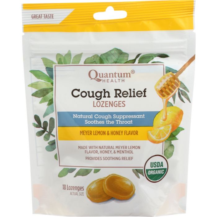 QUANTUM: Lozenges Cough Relief Lemon and Honey Organic, 18 ea