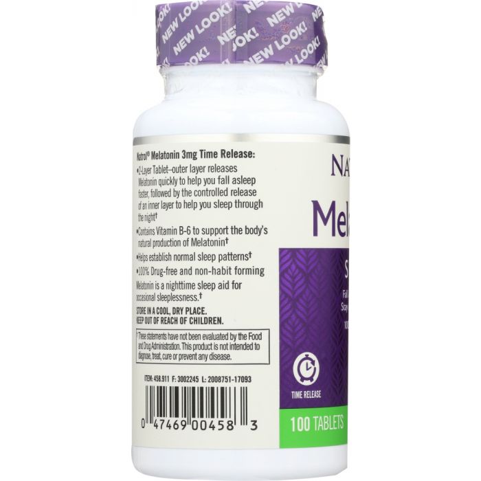 NATROL: Melatonin TR Time Release 3 mg, 100 Tablets