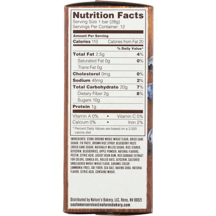 NATURE'S BAKERY: Stone Ground Whole Wheat Blueberry Fig Bar, 12 oz