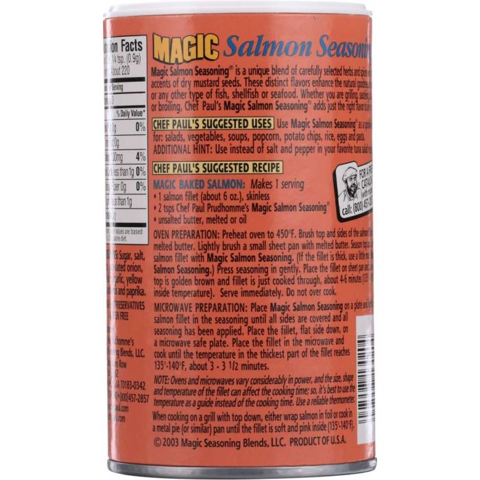 CHEF PAUL PRUDHOMME'S: Magic Salmon Seasoning, 7 Oz