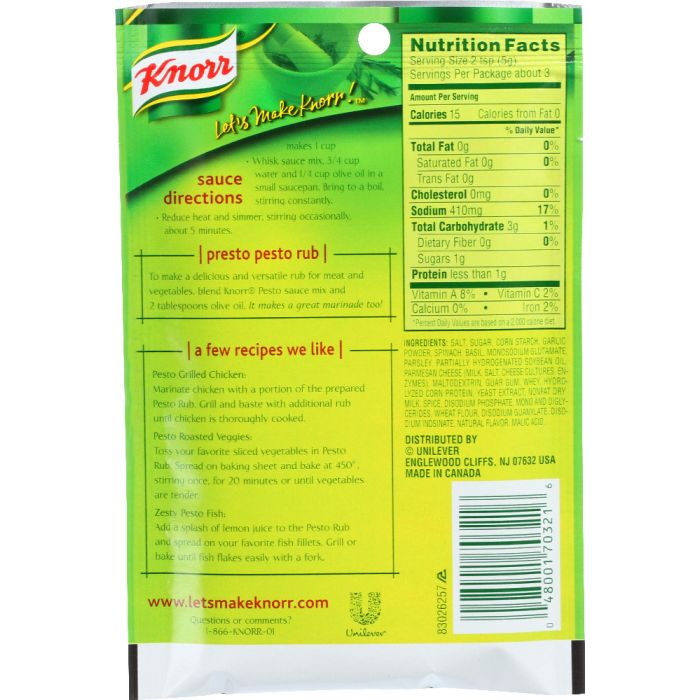 KNORR: Pesto Sauce Mix, 0.5 Oz