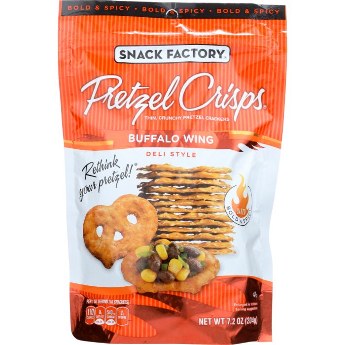 SNACK FACTORY: Pretzel Crisps Deli Style Buffalo Wing, 7.2 oz