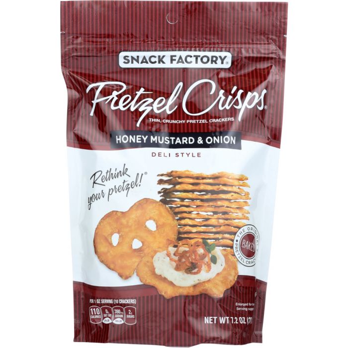 SNACK FACTORY: Pretzel Crisps Deli Style Honey Mustard & Onion, 7.2 oz