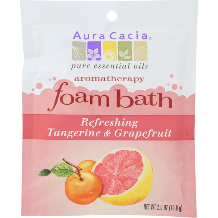 AURA CACIA: Bath Foam Tangerine Grapefruit Red, 2.5 oz