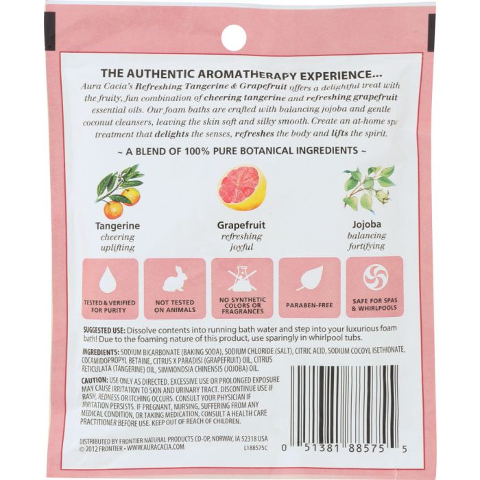 AURA CACIA: Bath Foam Tangerine Grapefruit Red, 2.5 oz