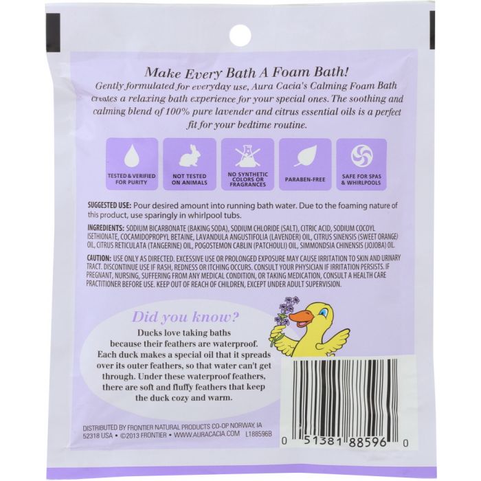 AURA CACIA: Lavender Essential Oil Calming Foam Bath, 2.5 oz