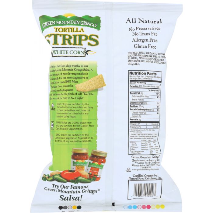 GREEN MOUNTAIN GRINGO: White Corn Tortilla Strips, 8 oz