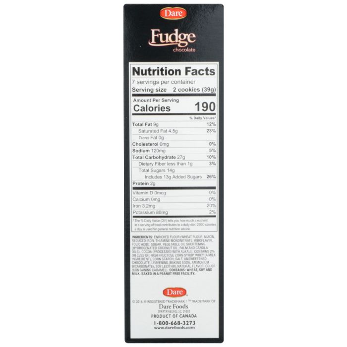 DARE: Fudge Chocolate Creme Filled Cookies, 10.2 oz