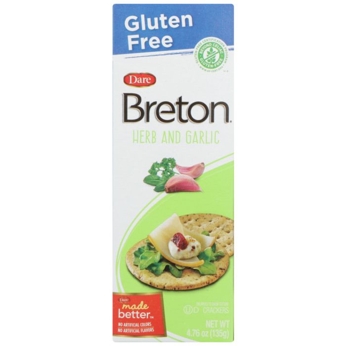 DARE: Breton Cracker Gluten Free Herb Garlic, 4.76 oz