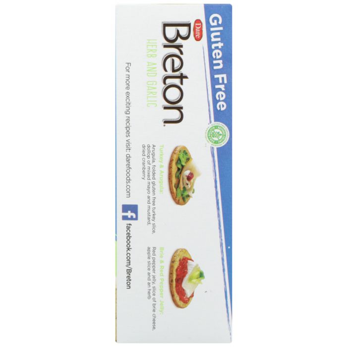 DARE: Breton Cracker Gluten Free Herb Garlic, 4.76 oz