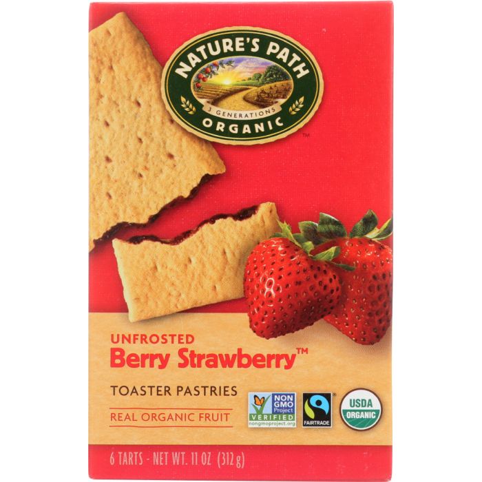 NATURE'S PATH: Unfrosted Berry Strawberry Toaster Pastries, 11 oz