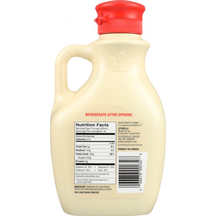 SHADY MAPLE FARMS: Organic Maple Syrup Grade B, 32 oz