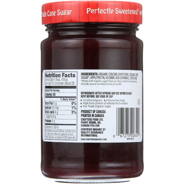 CROFTERS: Concord Grape Fruit Spread, 16.5 oz