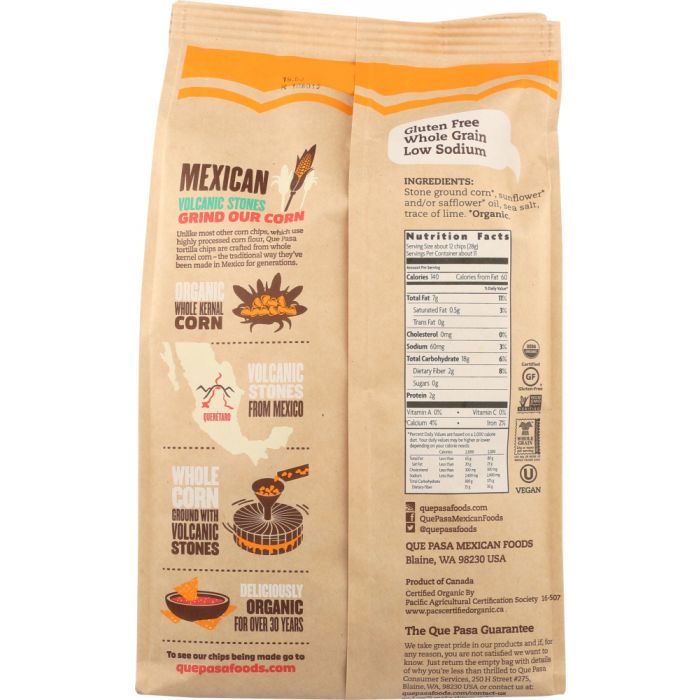 QUE PASA: Chip Tortilla Yellow Corn Organic, 11 oz