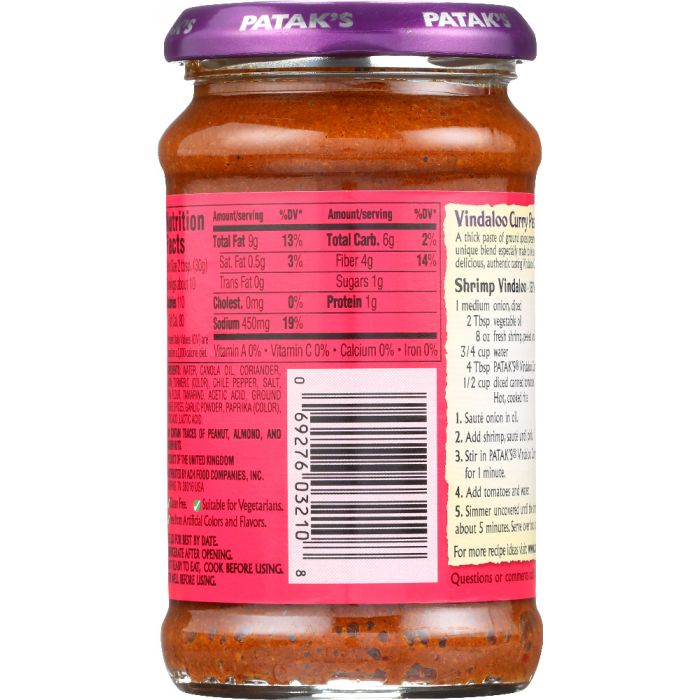 PATAKS: Paste Curry Vindaloo, 10 oz