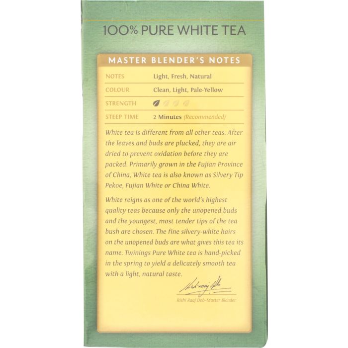 TWINING TEA: Pure White Tea, 20 bg