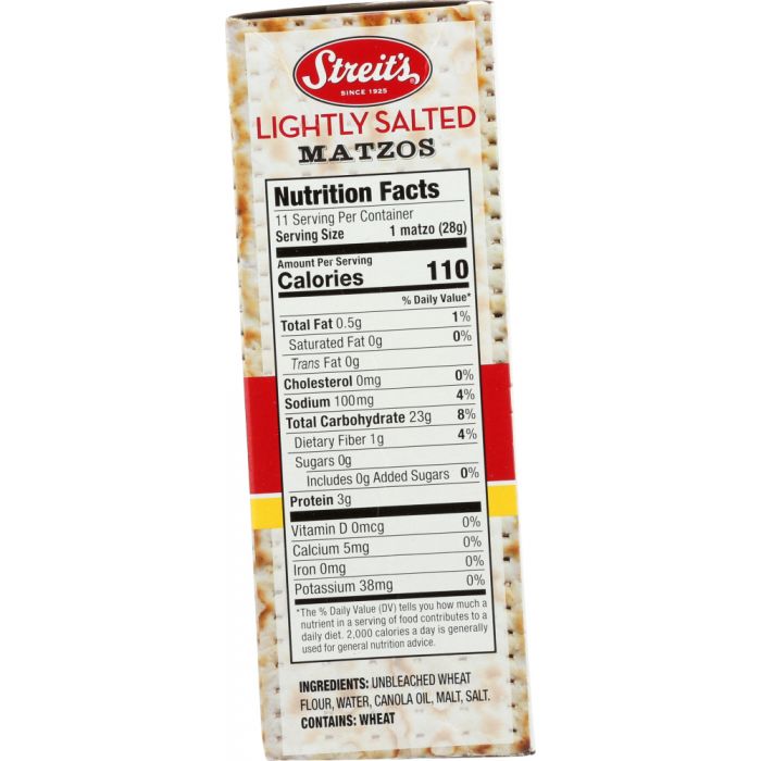 STREITS: Lightly Salted Matzo, 11 oz