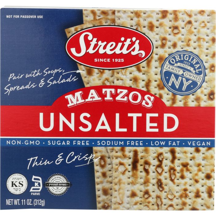 STREITS: Unsalted Matzo, 11 oz