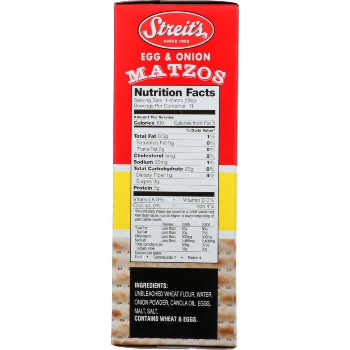 STREITS: Egg & Onion Matzo, 11 oz