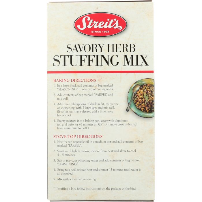 STREITS: Savory Herb Stuffing Mix, 6 oz